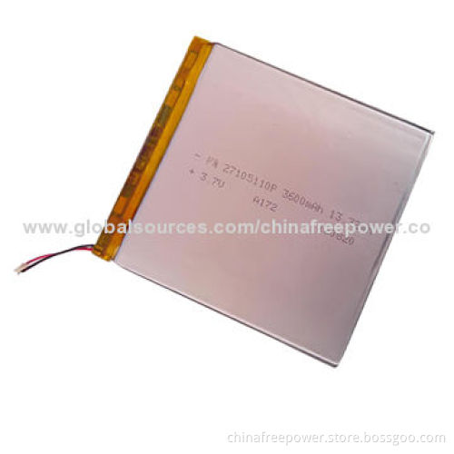 FR27105110 3600mAh, Lithium Polymer Battery Pack, Safety, Thin, High Capacity, with PCBA
